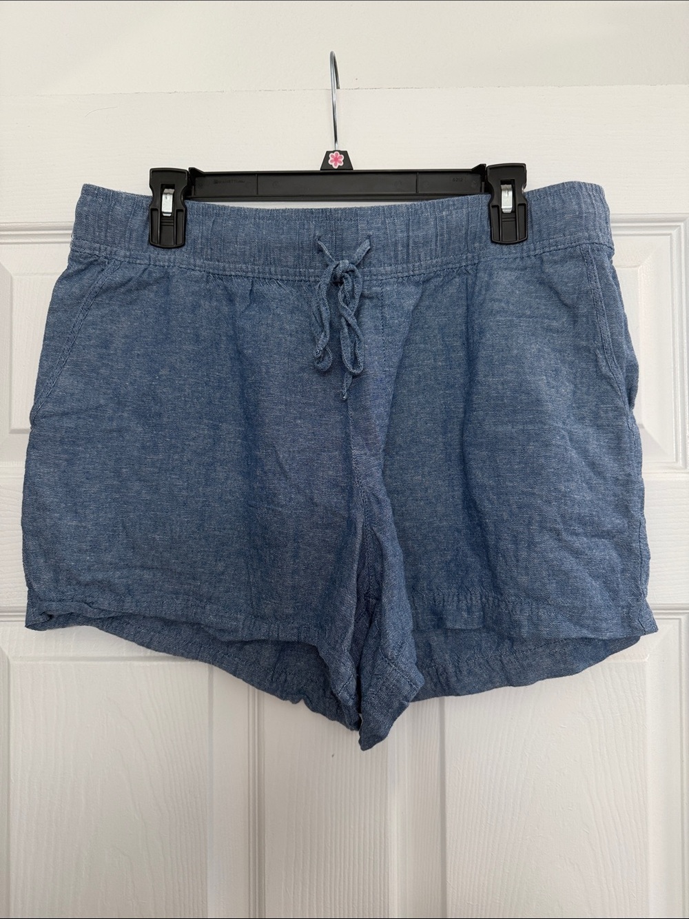 GAP Women's Blue Drawstring Linen-Blend Athletic Shorts